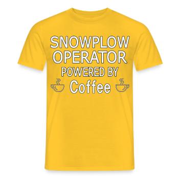 Snowplow Operator Powered Coffee Snow Plow Driver - Men's T-Shirt - yellow - Front - AI Model Male 178 dark (178cm)