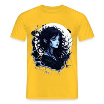 Moonlight Shadow Spell Anime - Men's T-Shirt - yellow - Front - AI Model Male 178 dark (178cm)
