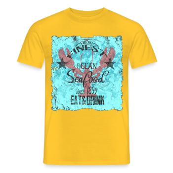 Ozeanisches Seafood-Design  - Männer T-Shirt - Gelb - Vorne - AI Model Male 178 dark (178cm)
