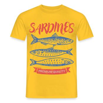 Sardines - T-shirt homme - jaune - Devant - AI Model Male 178 dark (178cm)