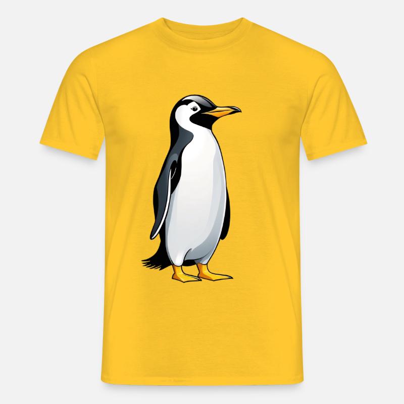 Illustration eines Pinguins mit freundlichem Blick - Männer T-Shirt - Gelb