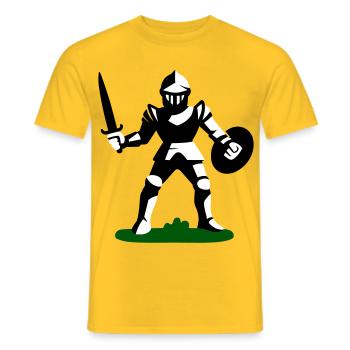 Ritter Spielzeug - Männer T-Shirt - Gelb - Vorne - AI Model Male 178 dark (178cm)