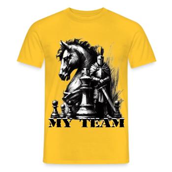 Schach - Männer T-Shirt - Gelb - Vorne - AI Model Male 178 dark (178cm)