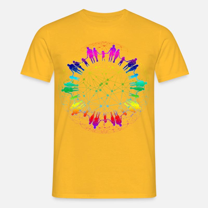 Regenbogen Netz der Gemeinschaft - Männer T-Shirt - Gelb