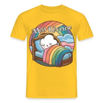 Miss Dreamer Design Child Dreamer and Sleep - Men's T-Shirt - yellow - Front - AI Model Male 178 dark (178cm)