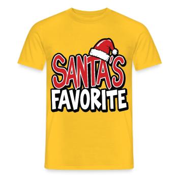 Santa's Favorite – Liebling des Weihnachtsmanns - Männer T-Shirt - Gelb - Vorne - AI Model Male 178 dark (178cm)