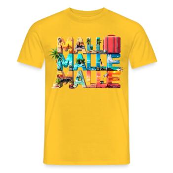 MALLE – Sommer, Sonne, Urlaubsfeeling pur - Männer T-Shirt - Gelb - Vorne - AI Model Male 178 dark (178cm)