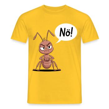 Funny Ant Says No - Men's T-Shirt - yellow - Front - AI Model Male 178 dark (178cm)