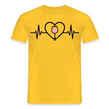 Wine Wine Glass Heart Rosé Wine - Men's T-Shirt - yellow - Front - AI Model Male 178 dark (178cm)