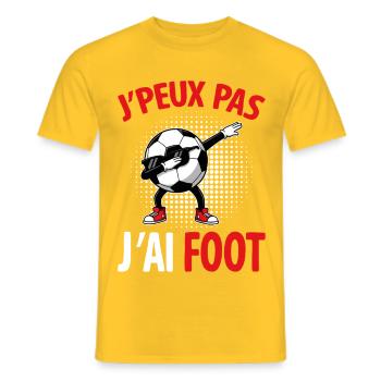 I can't I have humorous football design - Men's T-Shirt - yellow - Front - AI Model Male 178 dark (178cm)