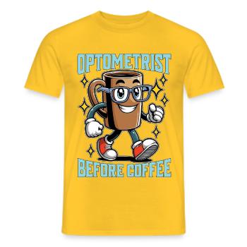Optometrist Before Coffee Eye Doctor Coffee Lover - Männer T-Shirt - Gelb - Vorne - AI Model Male 178 dark (178cm)