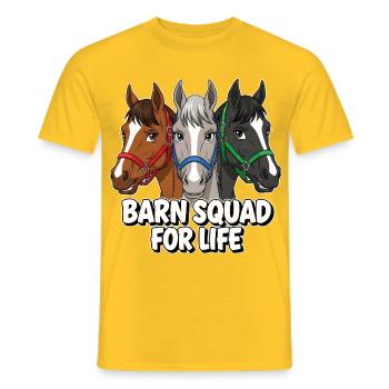 Barn Squad Pferdefreunde - Männer T-Shirt - Gelb - Vorne - AI Model Male 178 dark (178cm)
