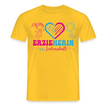 Educator Kindergarten Kita Profession Kindergarten Teacher - Men's T-Shirt - yellow - Front - AI Model Male 178 dark (178cm)