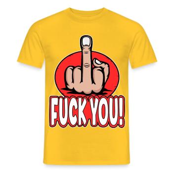 Mittelfinger Stingerfinger Fuck You Design - Männer T-Shirt - Gelb - Vorne - AI Model Male 178 dark (178cm)