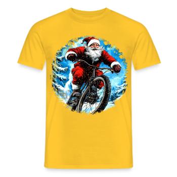 Noël des vététistes - T-shirt homme - jaune - Devant - AI Model Male 178 dark (178cm)
