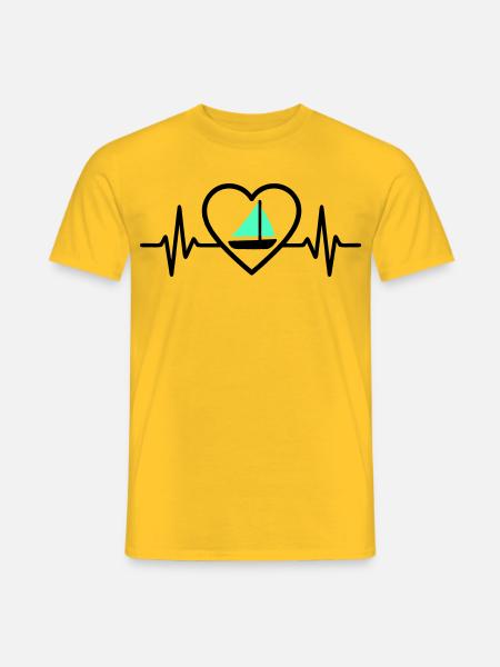 Heart Sailing – Passion Boat - Men's T-Shirt - yellow
