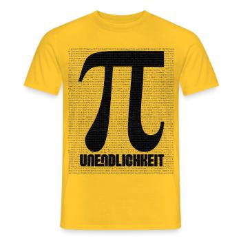 Pi Zeichen aus Zahlenmuster - Männer T-Shirt - Gelb - Vorne - AI Model Male 178 dark (178cm)