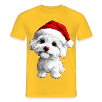 Hündchen Christmas - Männer T-Shirt - Gelb - Vorne - AI Model Male 178 dark (178cm)