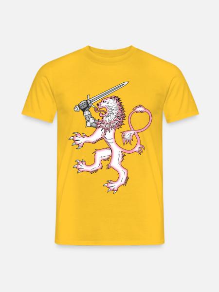 Aalto Asko Kunst Heraldischer Löwe Rosa - Männer T-Shirt - Gelb