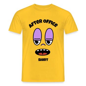 Conception après le bureau - Look fatigué Style minimaliste - T-shirt homme - jaune - Devant - AI Model Male 178 dark (178cm)