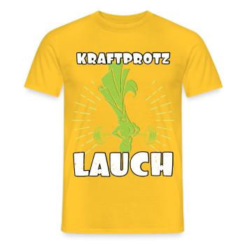 Gewichtheber KRAFTPROTZ LAUCH Lustiges - Männer T-Shirt - Gelb - Vorne - AI Model Male 178 dark (178cm)