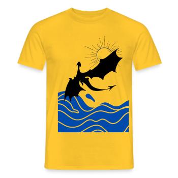 Dragon one - Men's T-Shirt - yellow - Front - AI Model Male 178 dark (178cm)