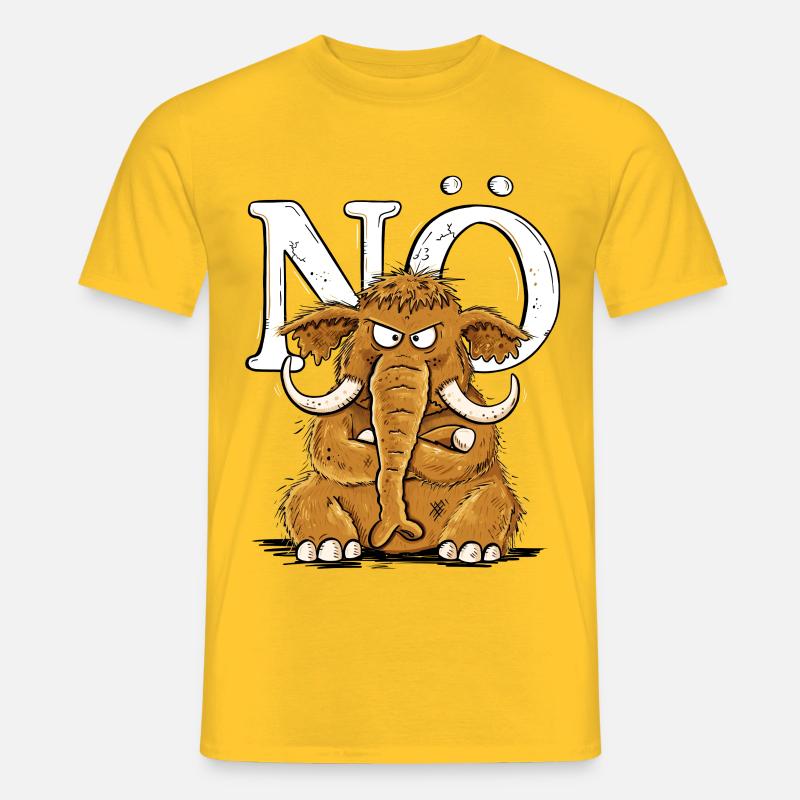 Nö Mammut Statement Nein Einfach Nö - Männer T-Shirt - Gelb