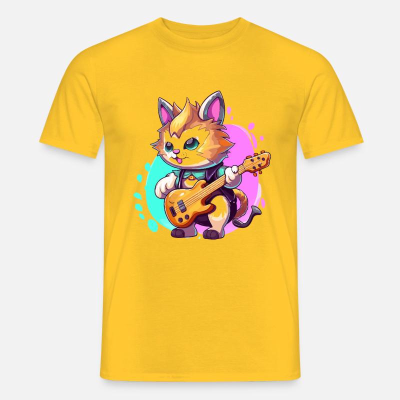 Patchwork donkey in doodle style - Men's T-Shirt - yellow