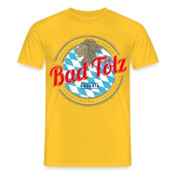 Bad Tölz Bayern Deutschland Löwe Vintage Souvenir - Männer T-Shirt - Gelb - Vorne - AI Model Male 178 dark (178cm)