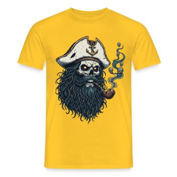 Capitaine Skull Sailor Bateau nautique Sea Lake - T-shirt homme - jaune - Devant - AI Model Male 178 dark (178cm)