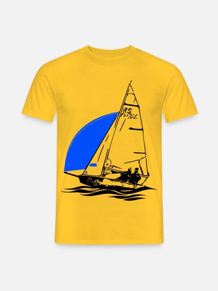 RS Feva XL Segelboot Jugend Segeln Jolle Regatta - Männer T-Shirt - Gelb