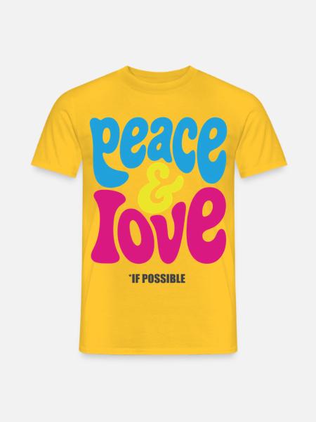 PEACE LOVE #4 - let's talk - Men's T-Shirt - yellow
