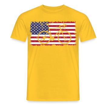 Cycling USA - Men's T-Shirt - yellow - Front - AI Model Male 178 dark (178cm)