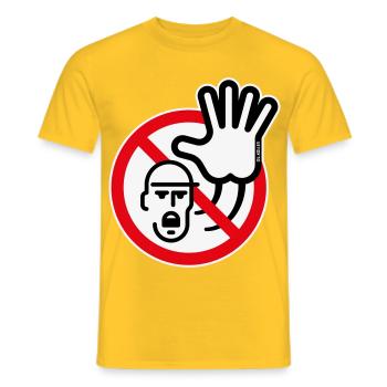 Warning Sign / Warning / Prohibition (Symbol / 3C) - Men's T-Shirt - yellow - Front - AI Model Male 178 dark (178cm)