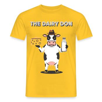 Le lait fromage de la mafia laitière Don Cow Mafia - T-shirt homme - jaune - Devant - AI Model Male 178 dark (178cm)