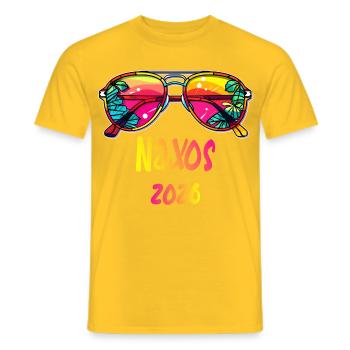 Naxos 2026 Tropical Sunglasses - Men's T-Shirt - yellow - Front - AI Model Male 178 dark (178cm)