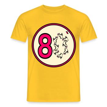 Achtziger 80er Rollschuhe - Männer T-Shirt - Gelb - Vorne - AI Model Male 178 dark (178cm)