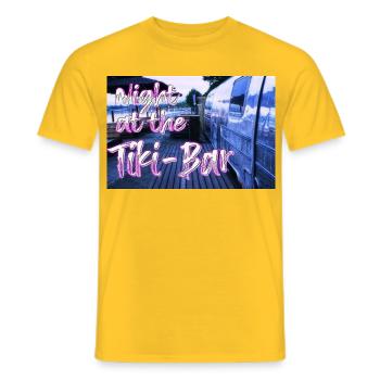 Night at the Tiki Bar - Men's T-Shirt - yellow - Front - AI Model Male 178 dark (178cm)