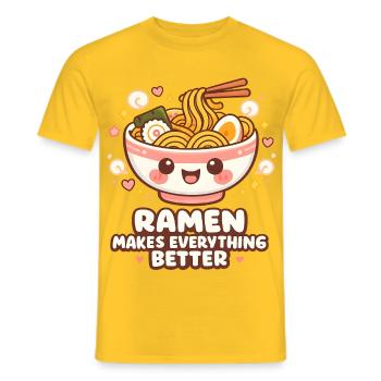 Ramen Noodle Bowl Kawaii - Men's T-Shirt - yellow - Front - AI Model Male 178 dark (178cm)