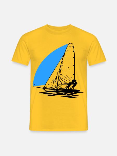 49er Segeljolle Segelboot Regatta Segel Segelsport - Männer T-Shirt - Gelb