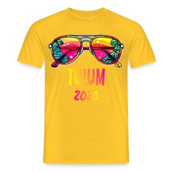 Tulum 2026 Sunglasses Tropics - Men's T-Shirt - yellow - Front - AI Model Male 178 dark (178cm)