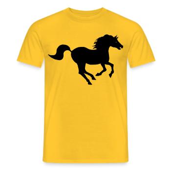 Cheval Noir-Kreation von Louis RUNEMBERG Adagp - Männer T-Shirt - Gelb - Vorne - AI Model Male 178 dark (178cm)