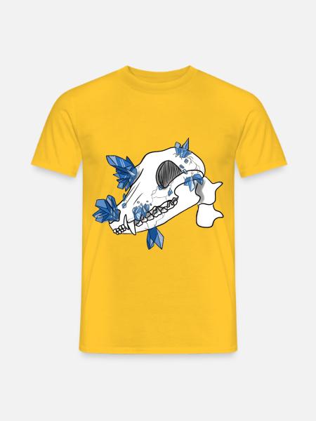 Kristallschädel - Canidae (von Leni Riosa) - Männer T-Shirt - Gelb