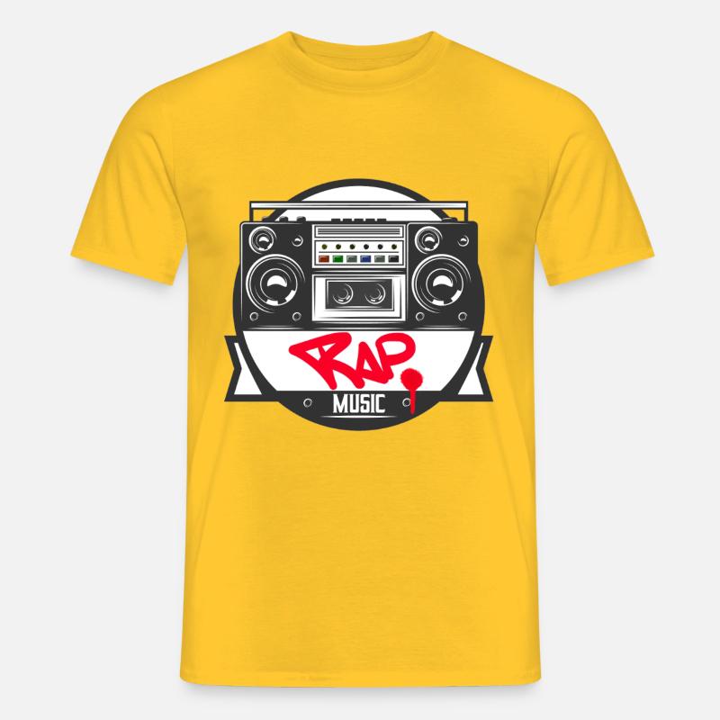 Musikbox Rap Logo Ghettoblaster Graffiti - Männer T-Shirt - Gelb