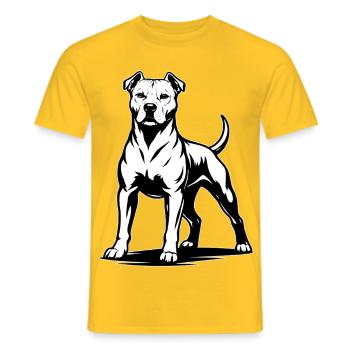 Pitbull in a proud pose - Men's T-Shirt - yellow - Front - AI Model Male 178 dark (178cm)