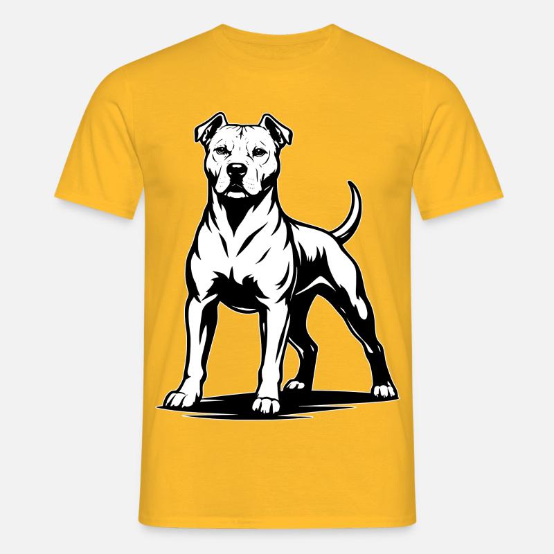 Pitbull in stolzer Pose - Männer T-Shirt - Gelb