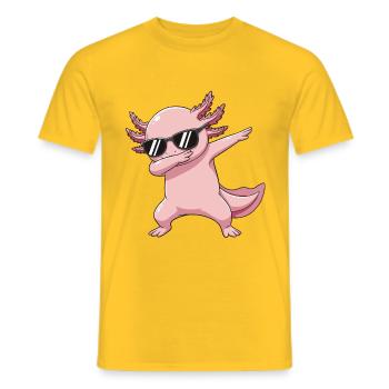 Dessin animé Cool Dab Axolotl - T-shirt homme - jaune - Devant - AI Model Male 178 dark (178cm)