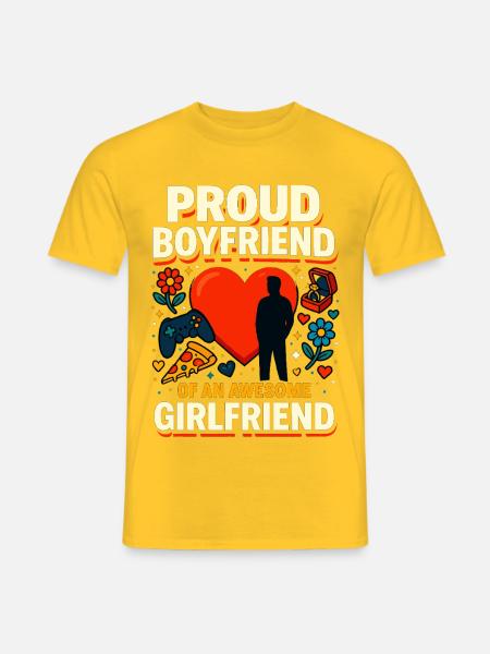 proud boyfriend girlfriend, valentinstag geschenk - Männer T-Shirt - Gelb