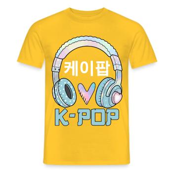 K Pop 케이팝 - T-shirt homme - jaune - Devant - AI Model Male 178 dark (178cm)