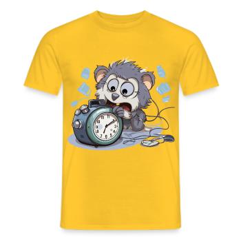 Réveil du matin Chaos Otter - T-shirt homme - jaune - Devant - AI Model Male 178 dark (178cm)
